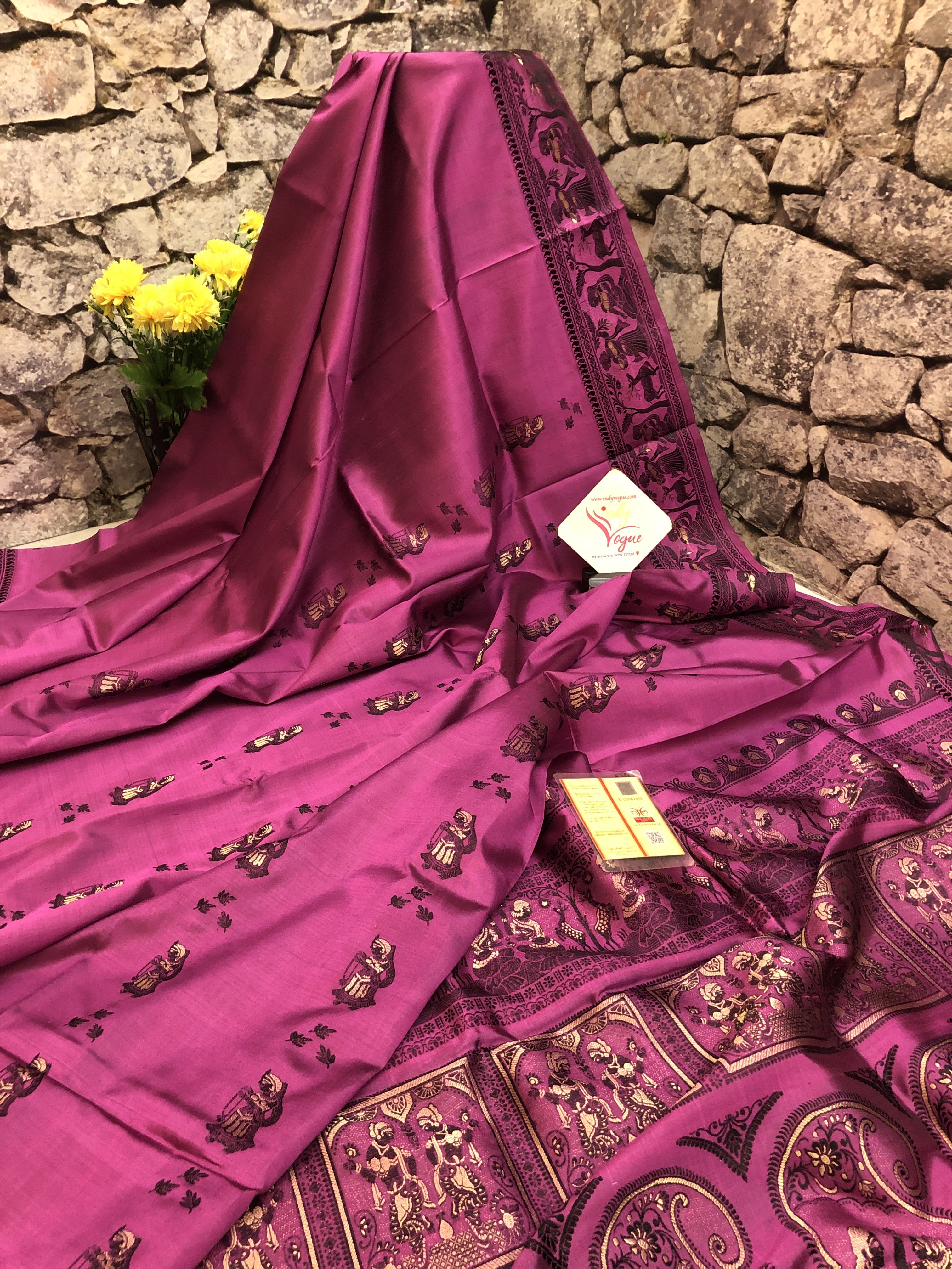 Buy Dressfolk Three Color Blocked Saree In Lime Green Onion and Mauve Color  without Blouse online